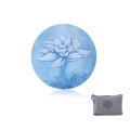 Printed Suede Natural Rubber Ultralight Portable Foldable Anti Slip Round  Yoga Meditation Mat